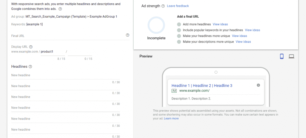 Responsive Display Ads - Text Ads