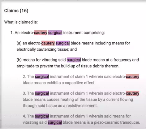 Google Patent Claims