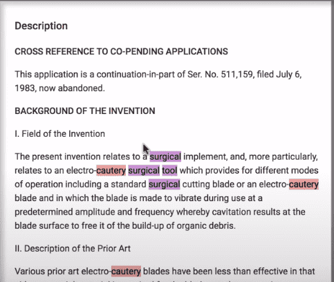 Google Patent Product Description