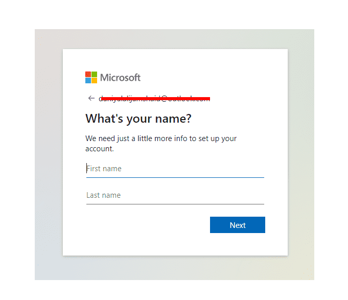 Outlook New Account Username