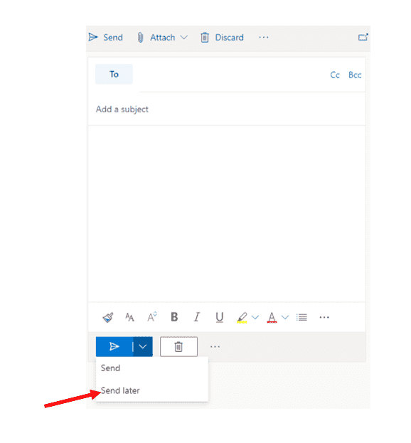 Send Later - Outlook Web Version
